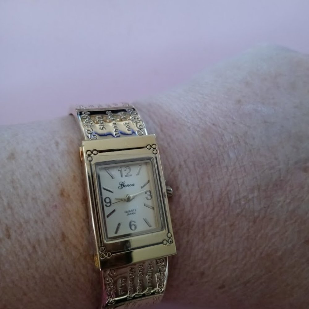 Gold, Genoa Woman's watch, engraved. - Picture 7 of 9